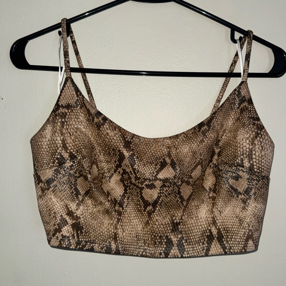Lovely Day Tan and Brown Reptile Print Top